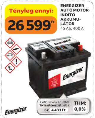 ENERGIZER AUTÓ MOTOR-INDÍTÓ AKKUMULÁTOR