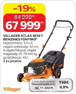 VILLAGER ATLAS 3010 T BENZINES FŰNYÍRÓ