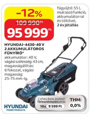 HYUNDAI-4430-40 V 2 AKKUMULÁTOROS FŰNYÍRÓ