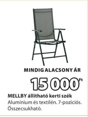 MELLBY állítható kerti szék