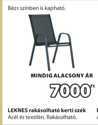 LEKNES rakásolható kerti szék