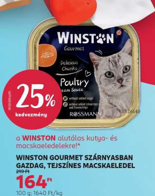 WINSTON GOURMET SZÁRNYASBAN GAZDAG, TEJSZÍNES MACSKAELEDEL