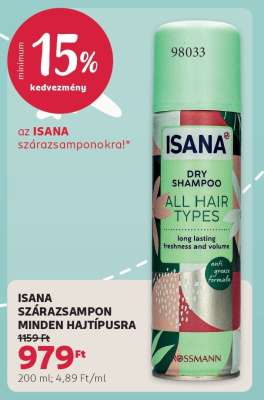 ISANA SZÁRAZSAMPON MINDEN HAJTÍPUSRA