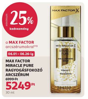MAX FACTOR MIRACLE PURE RAGYOGÁSFOKOZÓ ARCSZÉRUM