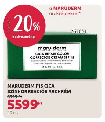 MARUDERM F15 CICA SZÍNKORREKCIÓS ARCKRÉM