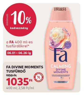FA DIVINE MOMENTS TUSFÜRDŐ