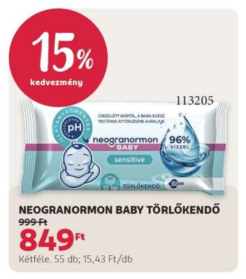 Neogranormon Baby törlőkendő