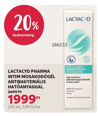 LACTACYD PHARMA INTIM MOSAKODÓGÉL ANTIBAKTERIÁLIS HATÓANYAGGAL