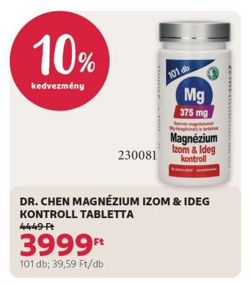 DR. CHEN MAGNÉZIUM IZOM & IDEG KONTROLL TABLETTA