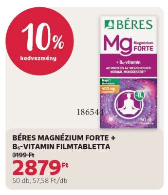 Béres Magnézium Forte +B6-vitamin filmtabletta