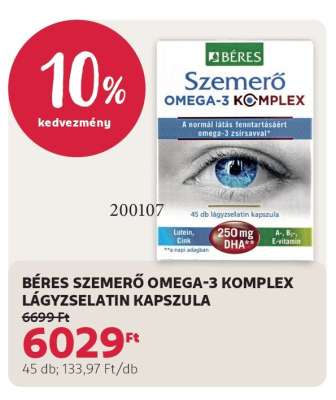 BÉRES SZEMERŐ OMEGA-3 KOMPLEX LÁGYZSELATIN KAPSZULA