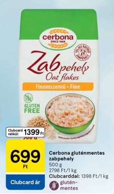 Cerbona gluténmentes zabpehely