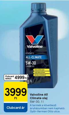 Valvoline All Climate olaj
