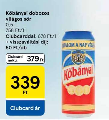 Kőbányai dobozos világos sör