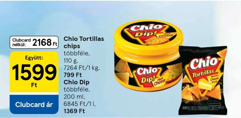 Chio Tortillas chips és Chio Dip