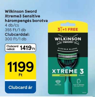 Wilkinson Sword Xtreme3 Sensitive hárompengés borotva
