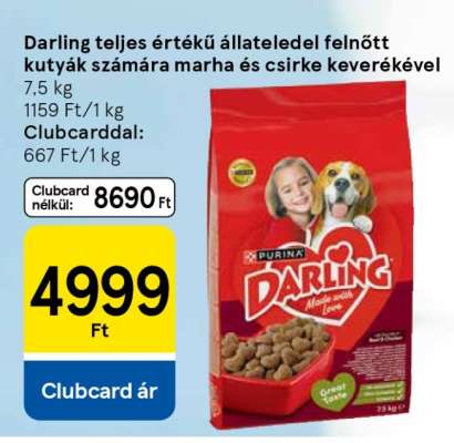 Darling teljes értékű állateledel felnőtt kutyák számára marha és csirke keverékével