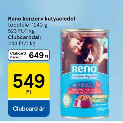 Reno konzerv kutyaeledel