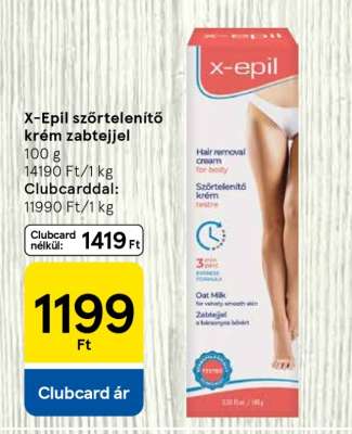 X-Epil szőrtelenítő krém zabtejjel