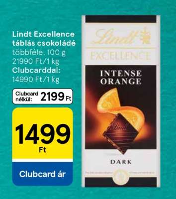 Lindt Excellence táblás csokoládé