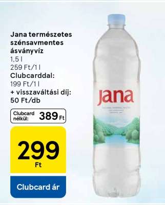 Jana természetes szénsavmentes ásványvíz