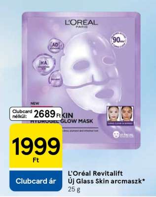 L'Oréal Revitalift Új Glass Skin arcmaszk