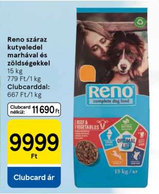 Reno száraz kutyaeledel marhával és zöldségekkel