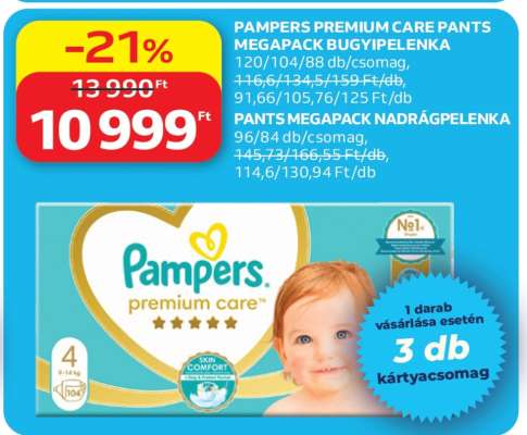 PAMPERS PREMIUM CARE PANTS MEGAPACK BUGYIPELENKA