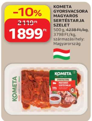 KOMETA GYORSVACSORA MAGYAROS SERTÉSTARJA SZELET