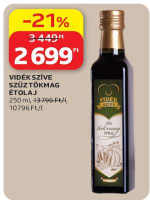 VIDÉK SZÍVE SZŰZ TÖKMAG ÉTOLAJ