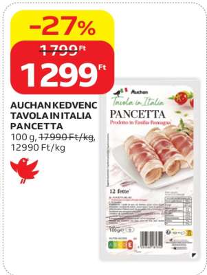 AUCHAN KEDVENC TAVOLA IN ITALIA PANCETTA