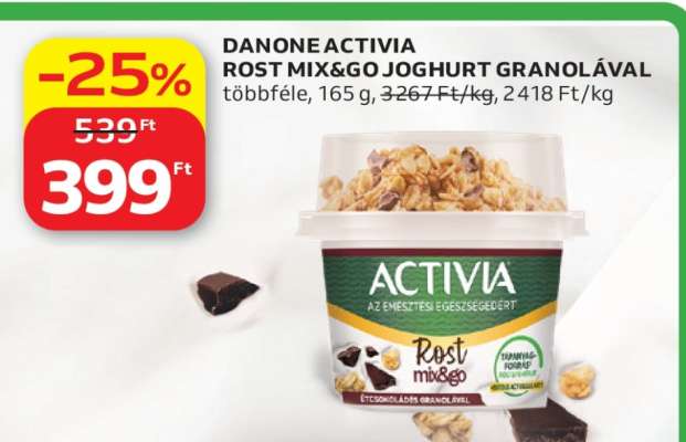 DANONE ACTIVIA ROST MIX&GO JOGHURT GRANOLÁVAL