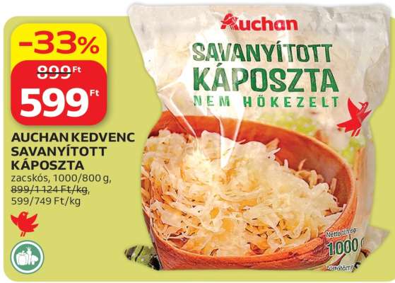 AUCHAN KEDVENC SAVANYÍTOTT KÁPOSZTA