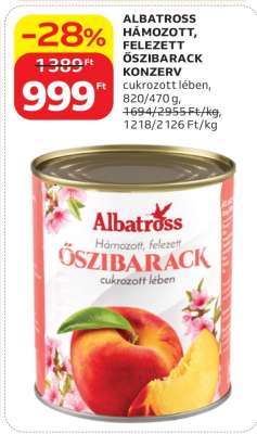 ALBATROSS HÁMOZOTT, FELEZETT ŐSZIBARACK KONZERV
