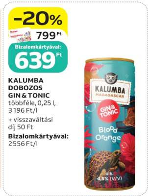 KALUMBA DOBOZOS GIN & TONIC