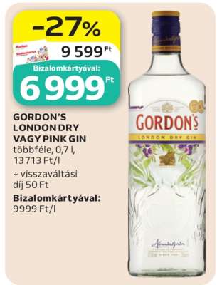 Gordon’s London Dry vagy Pink Gin