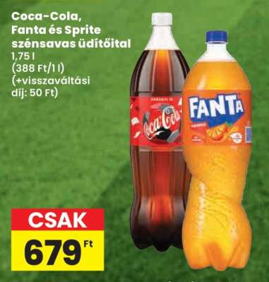 Coca-Cola, Fanta és Sprite szénsavas üdítőital