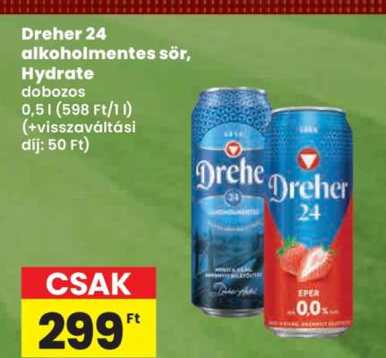 Dreher 24 alkoholmentes sör, Hydrate