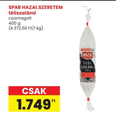 SPAR HAZAI.SZERETEM téliszalámi