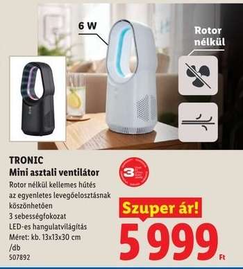 TRONIC Mini asztali ventilátor