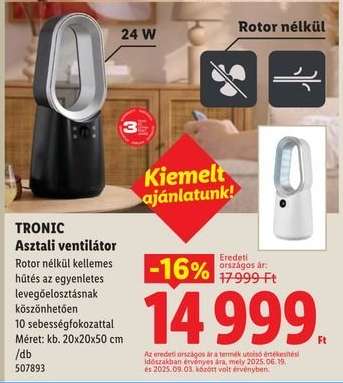 TRONIC Asztali ventilátor