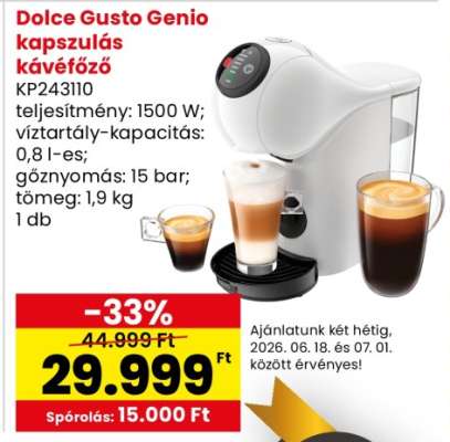 Dolce Gusto Genio kapszulás kávéfőző