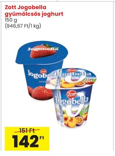 Zott Jogobella gyümölcsös joghurt