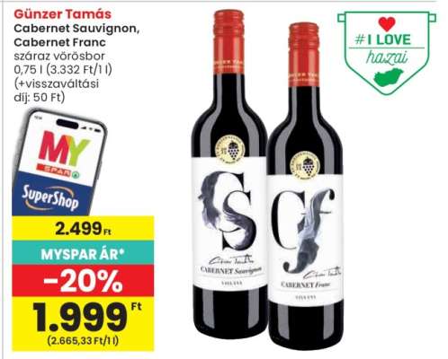Günzer Tamás Cabernet Sauvignon, Cabernet Franc