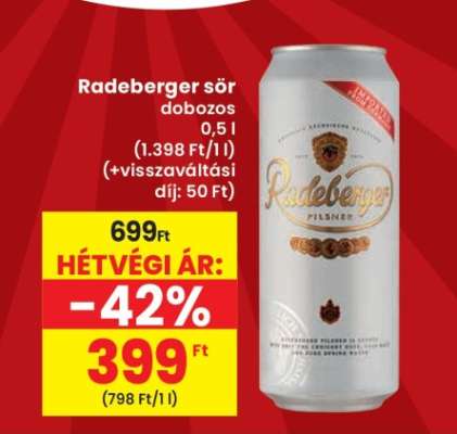 Radeberger sör dobozos