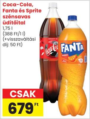 Coca-Cola, Fanta és Sprite szénsavas üdítőital