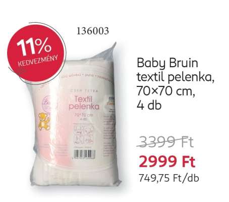 Baby Bruin textil pelenka, 70x70 cm, 4 db