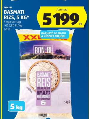 BON-RI Basmati Rízs, 5 kg
