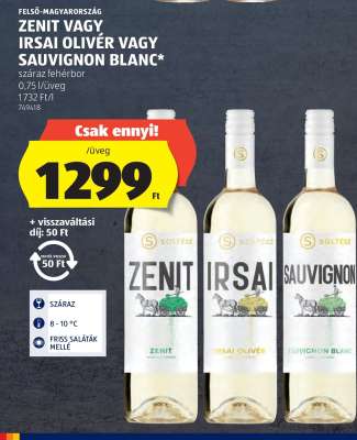 Zenit vagy Irsai Olivér vagy Sauvignon Blanc