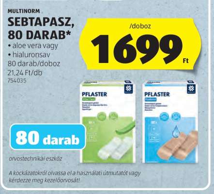 MULTINORM SEBTAPASZ, 80 DARAB